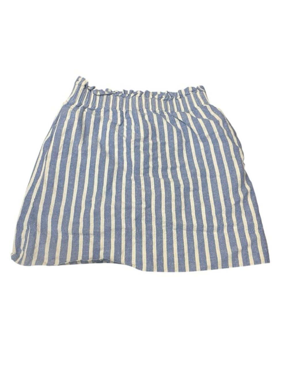 J Crew Factory 42251 Sidewalk Mini Skirt Sz 00 Pleated Striped Lined Linen Blend